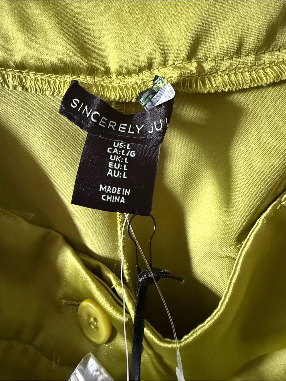 Sincerely Jules Lime Green Satin Pants - Picture 6 of 8